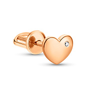 Фото Золотая одиночная серьга-пусета с бриллиантом (арт. 2600523201Я)