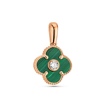 Фото Кулон з червоного золота з малахітом (арт. 424889/15млх)