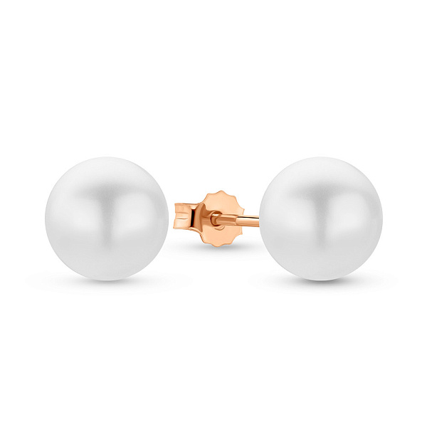 Серьги из красного золота с жемчугом (арт. 1091558/3прлб) – изображение 1