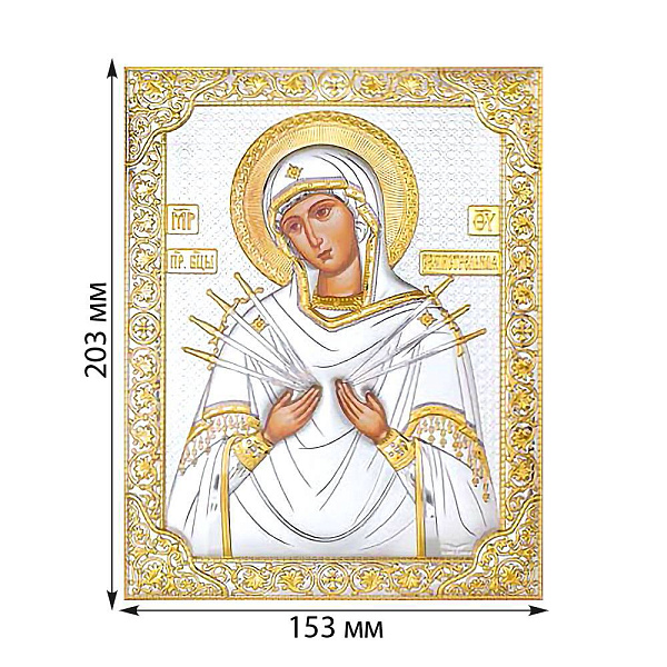 Икона Божья Матерь Семистрельная (153х203 мм) (арт. P-5/006G/K) – изображение 2