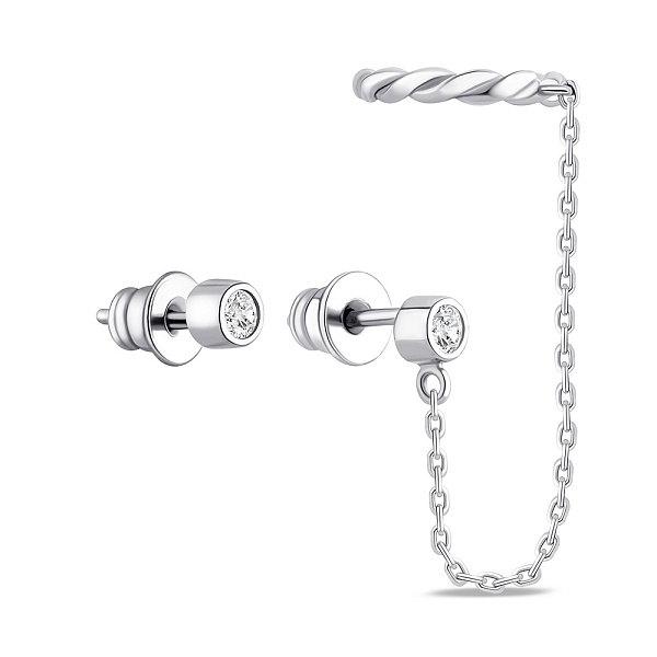 Серебряные серьги с каффой (арт. 7518/2441) – изображение 1