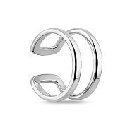 Фото Одинарна сережка каффа з білого золота без каміння (арт. 110854бЯ)