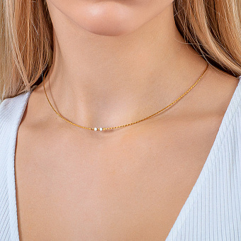 Колье Orbit из желтого и белого золота (арт. 351992жб)