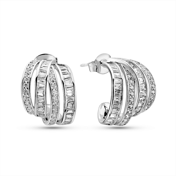 Серебряные серьги с фианитами (арт. 7518/7117) – изображение 1