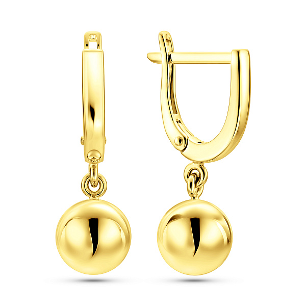 Золотые серьги Шарики (арт. 110521/7ж) – изображение 1