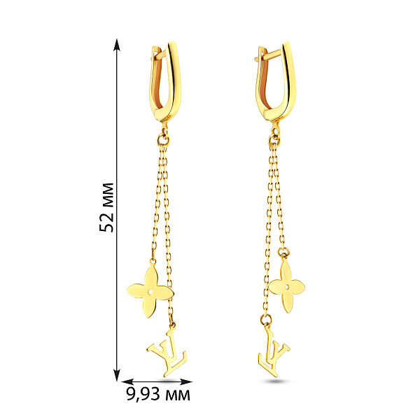 Золоті сережки з підвісками (арт. 103696ж) – зображення 2