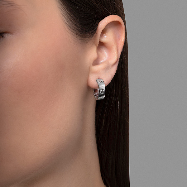 Серьги-кольца из белого золота (арт. 1092099б) – изображение 2