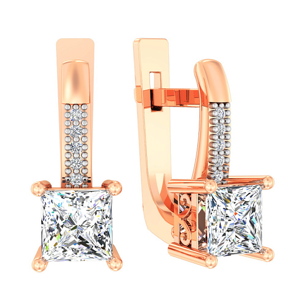 Золоті сережки з фіанітами (арт. 114800) – зображення 1