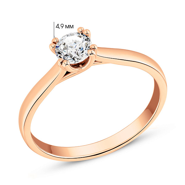 Золота каблучка з діамантом (арт. К01116504226) – зображення 3