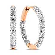 Фото Золоті сережки кільця з фіанітами (арт. 110428)