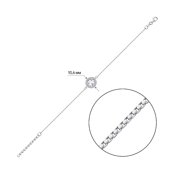 Серебряный браслет с фианитами (арт. 7509/4634) – изображение 2