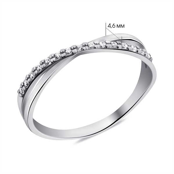Срібна каблучка з доріжкою з фіанітів (арт. 7501/А069кю) – зображення 2