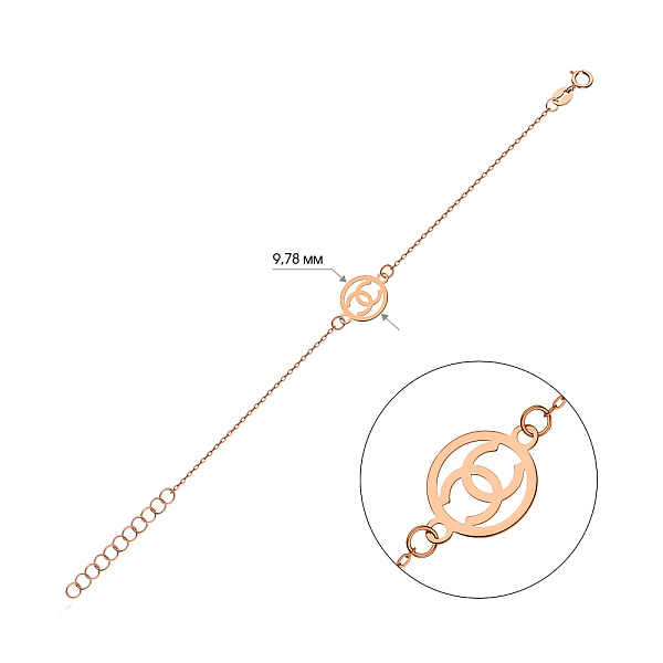 Браслет из красного золота без камней (арт. 325400) – изображение 2