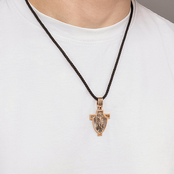 Підвіс Архангел Михаїл з червоного золота з молитвою (арт. 501756ч) – зображення 5