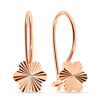 Фото Сережки для дітей з червоного золота (арт. 100370)