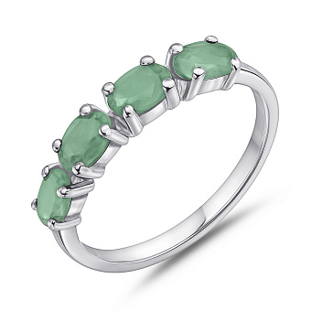 Серебряное кольцо с изумрудами (арт. 7501/2180067Изм)