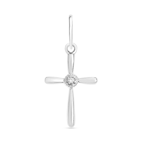 Золотая подвеска-крестик с фианитом (арт. 440457б) – изображение 1