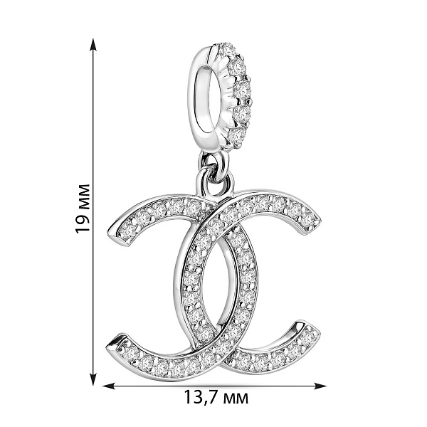 Золотой кулон в белом цвете металла (арт. 440502б) – изображение 2