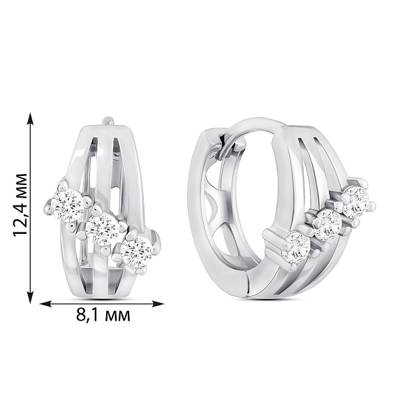 Серебряные серьги с фианитами (арт. 7502/9923/15) – изображение 2