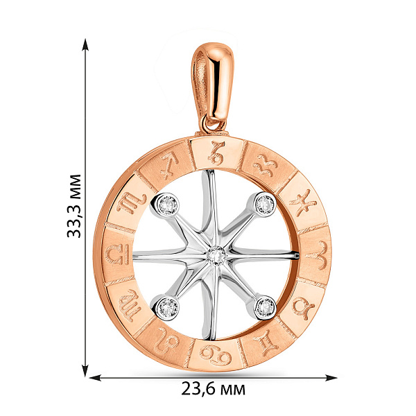 Золотой кулон «Знаки зодиака» с фианитами (арт. 424176кб) – изображение 7