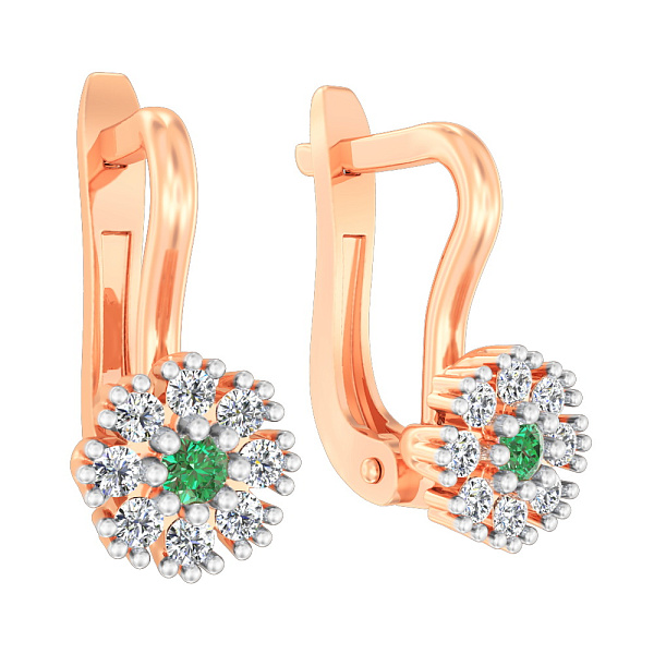 Золотые серьги с фианитами (арт. 114203з) – изображение 1