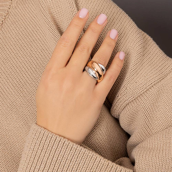 Каблучка з червоного і білого золота (арт. 156536кб) – зображення 2