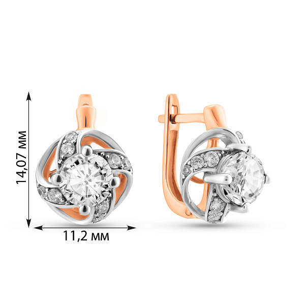 Золоті сережки з фіанітами (арт. 111045) – зображення 2