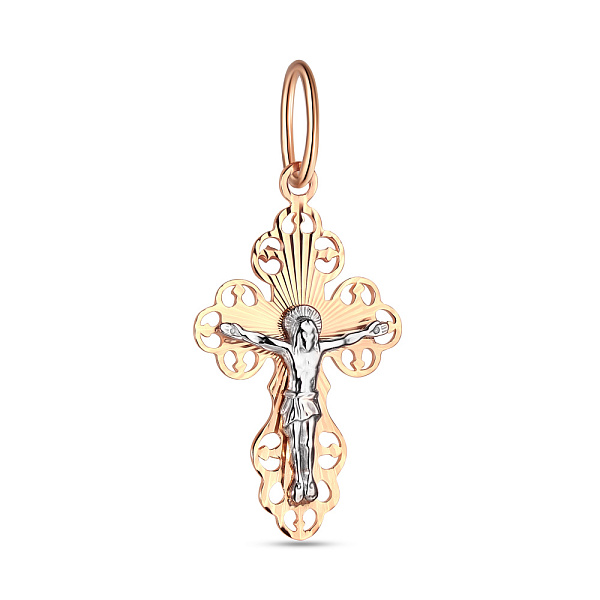 Хрестик з червоного золота «Мереживо Творця» (арт. 501504) – зображення 1