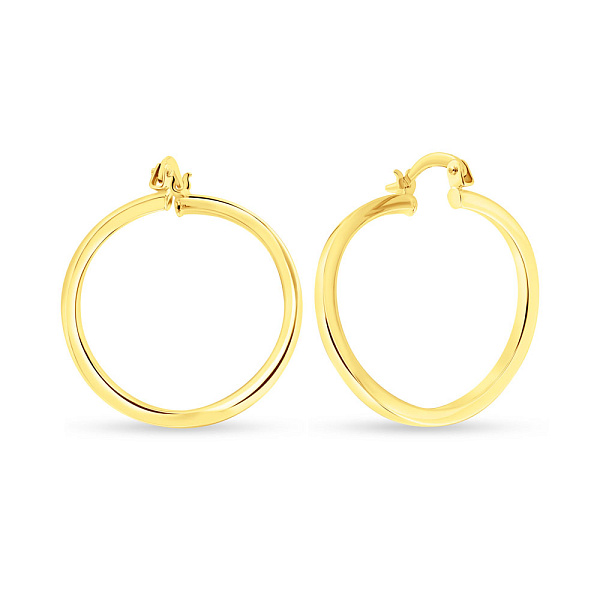 Серьги-кольца из желтого золота без камней (арт. 108874/25ж) – изображение 1