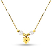 Колье из желтого золота с жемчугом (арт. 352788жпрлб)