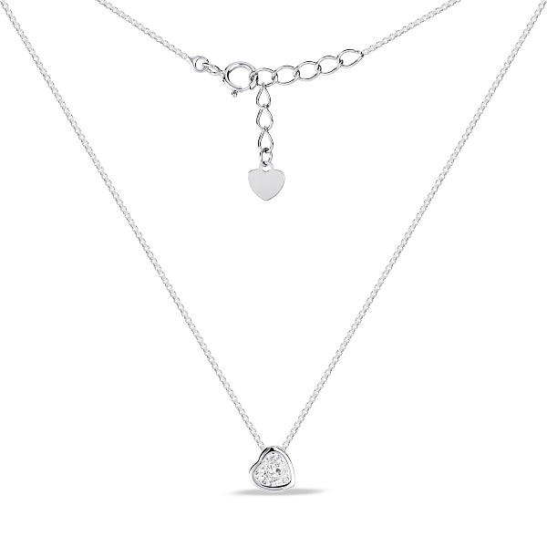 Серебряное колье с подвеской сердце с фианитом (арт. 7507/2704) – изображение 2