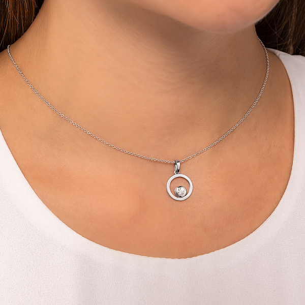 Золотая подвеска с фианитом (арт. 440432б) – изображение 2