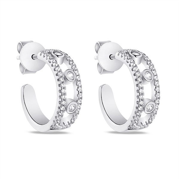 Серьги из серебра с фианитами (арт. 7518/6382) – изображение 1