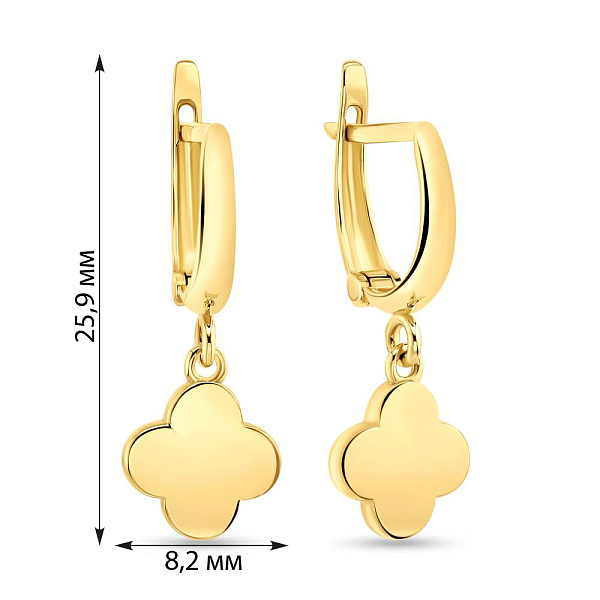 Серьги-подвески из желтого золота (арт. 108670/9ж) – изображение 3