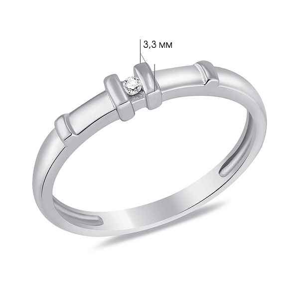 Серебряное кольцо с фианитом (арт. 7501/7080) – изображение 2
