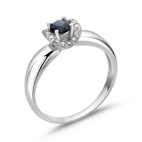 Золота каблучка з сапфіром та діамантами (арт. 1191986202с) – зображення 1