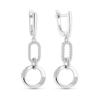 Серебряные серьги с фианитами (арт. 7502/4730)