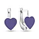 Серебряные серьги для детей с фиолетовой эмалью  (арт. 7502/3175еф) – изображение 1