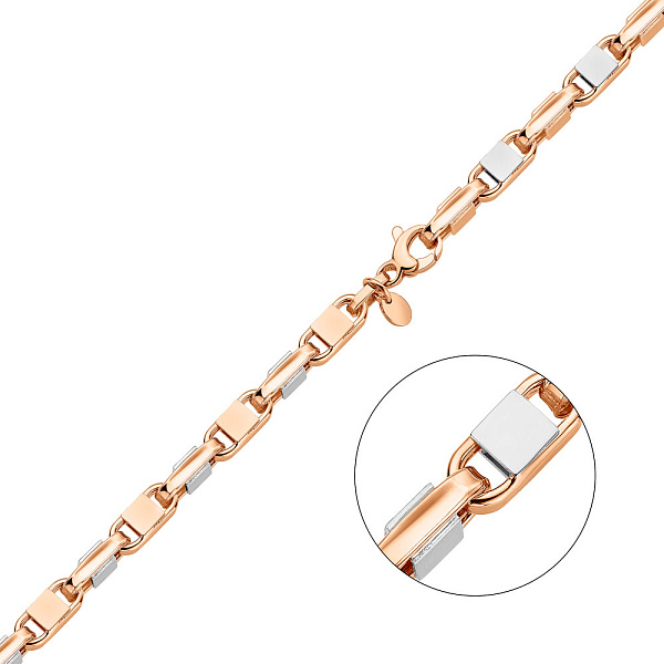 Золотая цепочка с родированием плетения Фантазийное (арт. 352469р) – изображение 1