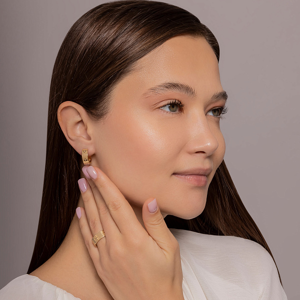 Серьги-кольца из желтого золота (арт. 1092107ж) – изображение 3