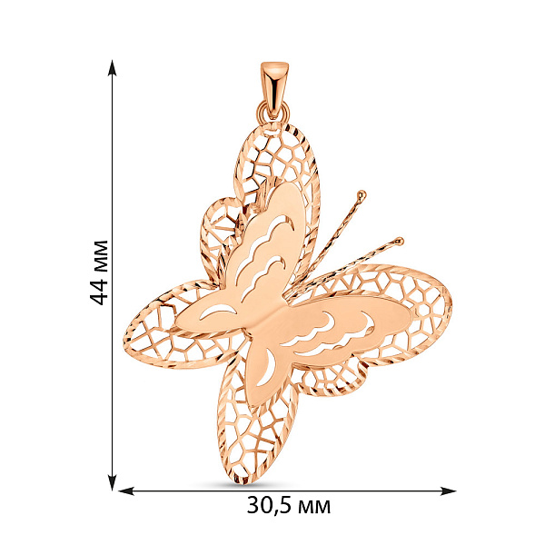 Золотой кулон Бабочка (арт. 424903) – изображение 2
