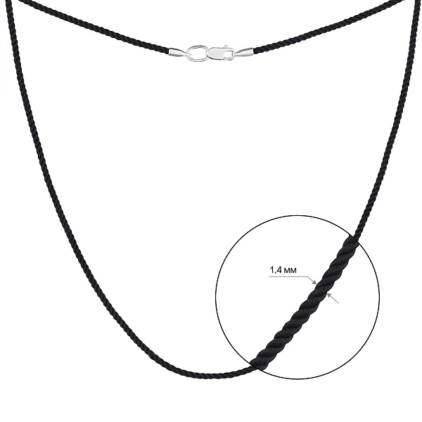 Шелковый шнурок с серебряными вставками (арт. 7307/396ш) – изображение 2