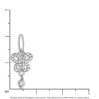 Подвеска «Бабочка» из белого золота с фианитами (арт. 422130б)