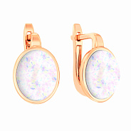 Серьги золотые с белым опалом (арт. 111146ПоГ)