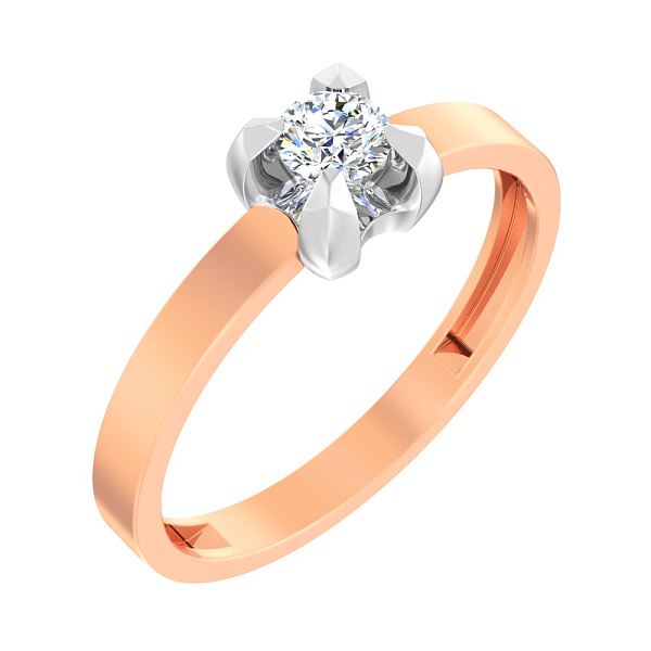 Золотое кольцо с фианитом (арт. 141062) – изображение 1