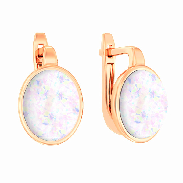 Серьги золотые с белым опалом (арт. 111146ПоГ) – изображение 1