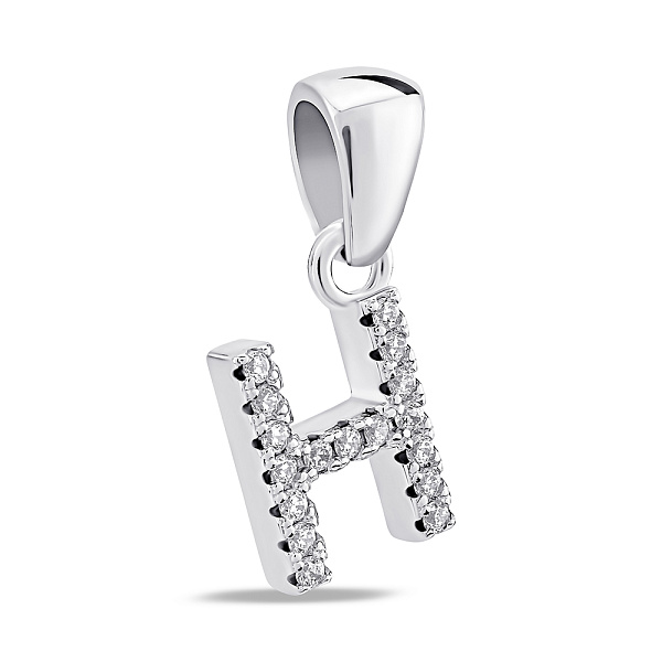 Серебряный подвес Буква Н с фианитами (арт. 7503/4326) – изображение 1