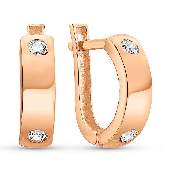 Золоті сережки з фіанітами (арт. 109261) – зображення 1