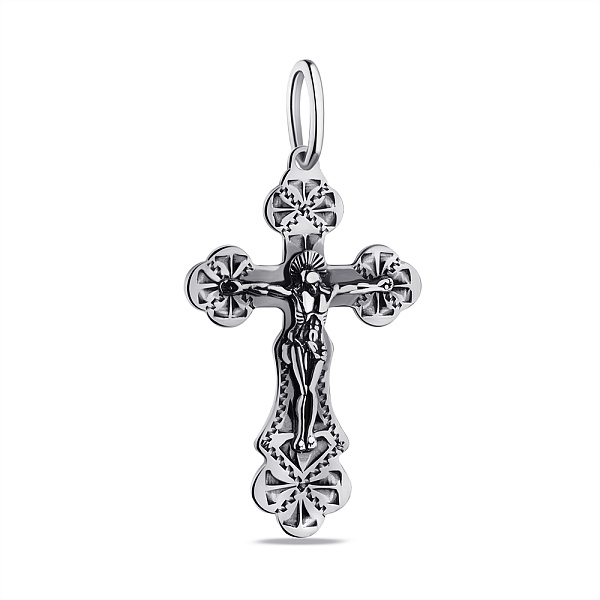 Серебряный крестик с распятием (арт. 7904/3513-ч) – изображение 1