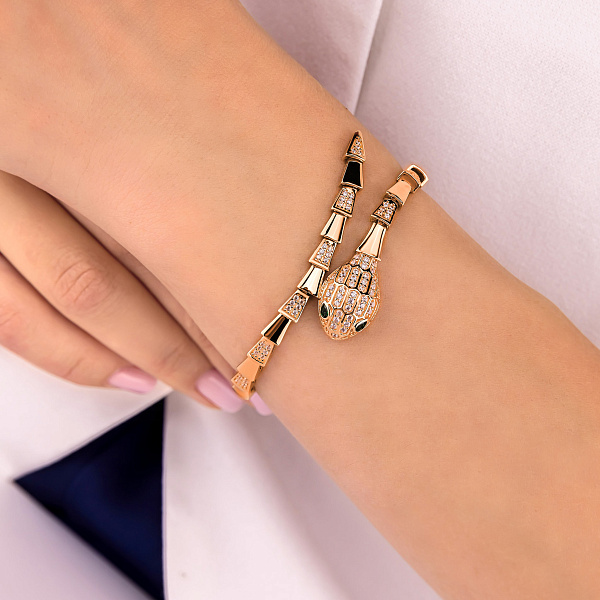 Золотий браслет Змія з фіанітами (арт. 326891з) – зображення 2